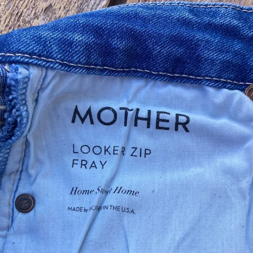🍄 Mother Looker Zip Fray Wash Home Sweet Home Jeans - Picture 3 of 15